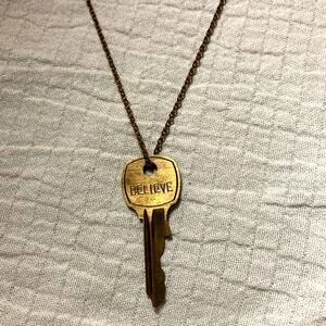 BELIEVE Engraved  Stamped Vintage Key